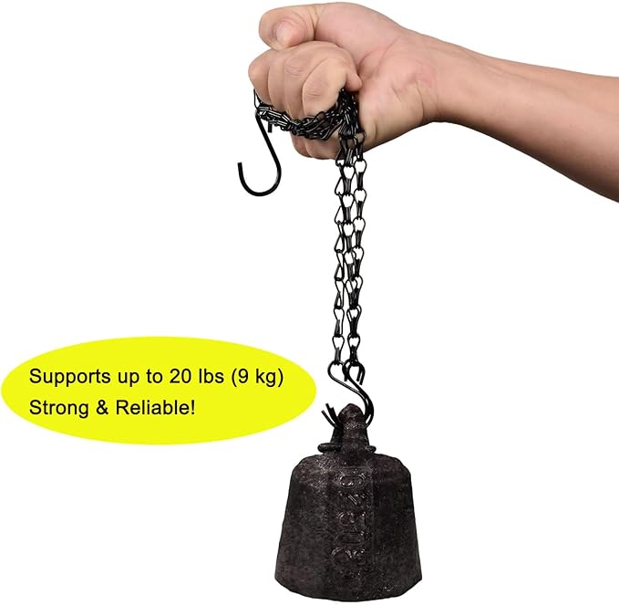 Hanging Basket Chain,22 Inch Black Hanging Chain,Chain for Hanging Plants with Hooks for Bird Feeder Hanging Planter Porch Wind Chime (Black, 22 Inch-5PCS)