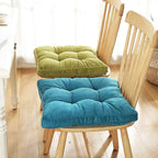 Tiita Chair Pads for Dining Chairs, Seat Cushions with Ties 18x18 Inches, Square Pillows Pad Set of 2 for Kitchen, Green