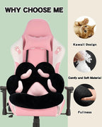 MOONBEEKI Cat Paw Cushion Chair Comfy Kawaii Plush Seat Cushions Shape Lazy Pillow for Gamer Chair 28"x 24" Cozy Floor Cute Seat Kawaii for Girl Worker Gift, Dining Room Bedroom Decorate Black