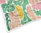 Boho Abstract Colorful Floral Throw Blanket, Vintage Retro Patchwork Pink Green Flower Botanical Geometric Aesthetic Groovy Flannel Throw Blanket for Chair Bed Sofa Couch, 50X60IN