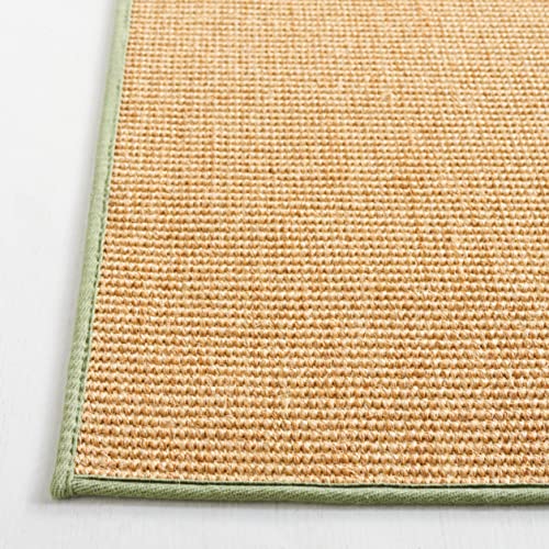 Martha Stewart x SAFAVIEH Area Rug Collection - 2'3" x 8' Runner, Natural & Green, Sisal & Jute, Farmhouse Style, Ideal for Living Room, Bedroom, Foyer, Hallway (MSR9501E) - color: Natural/Green, size: 2'3" x 8' (Runner)