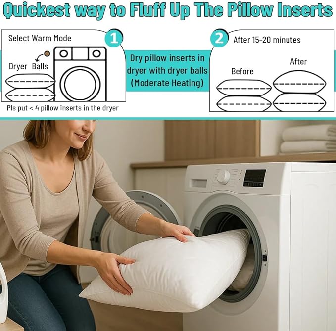 12 x 20 Throw Pillow Insert - Pack of 2 White, Down Alternative Pillow Inserts for Decorative Pillow Covers, Throw Pillows for Bed, Couch Pillows for Living Room (12x20 Inch (Pack of 2))
