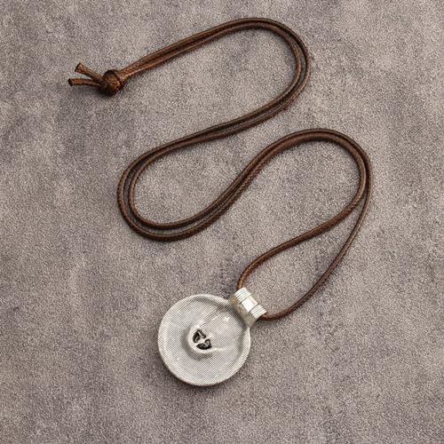 Leather Necklace for Women Long Boho Pendant Hippie Choker Necklace Bohemian Layered Leather Rope Wooden Jewelry Gifts - style: Boho Silver Pendant
