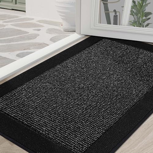 BEQHAUSE Indoor Door Mat 36" x 60", Dirt Trapper Door Mats Non-Slip Entryway Rugs Washable, Trap Dirt Absorbent Welcome Mat, Low Profile Floor Mats for Front Back Door and Entryway, Black - color: Black, size: 36" X 60" (Rectangular)