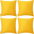 4-Pack 100% Cotton Comfortable Solid Decorative Throw Pillow Case,Thmyo Square Cushion Cover Pillowcase Sublimation Blank Pillow Covers DIY Throw Pillowcase for Couch Sofa(16x16 inch/ 40x40cm,Yellow)