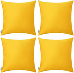 4-Pack 100% Cotton Comfortable Solid Decorative Throw Pillow Case,Thmyo Square Cushion Cover Pillowcase Sublimation Blank Pillow Covers DIY Throw Pillowcase for Couch Sofa(16x16 inch/ 40x40cm,Yellow)