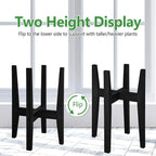 Plant Stand Indoor, Bamboo Plant Shelf, Adjustable Corner Plants Flower Holders Single Floor Plant Stand, Fits 8 to 12 Inches Pots,(Pot & Plant Not Included)(Black)