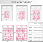 Pink Cherry Bow Throw Blanket Back to School Decorations Soft Dorm Room Essentials Gifts for Students Girls Boys Lightweight Coquette Bow Cherry Aesthetic Blanket for Couch Sofa Bed 50"x60"