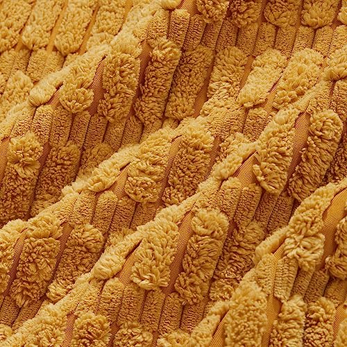 Fancy Homi Decorative Throw Pillow Covers for Bed Couch Bedroom Bench, Soft Lumbar Corduroy Solid Pillow Case, Rustic Farmhouse Boho Room Décor, 20" x 12" (Pack of 1), Mustard Yellow - color: Mustard Yellow, size: 20" x 12" (Pack of 1)