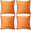4-Pack 100% Cotton Comfortable Solid Decorative Throw Pillow Case,Thmyo Square Cushion Cover Pillowcase Sublimation Blank Pillow Covers DIY Throw Pillowcase for Sofa(26x26 inch/ 66x66cm, Fall Orange)