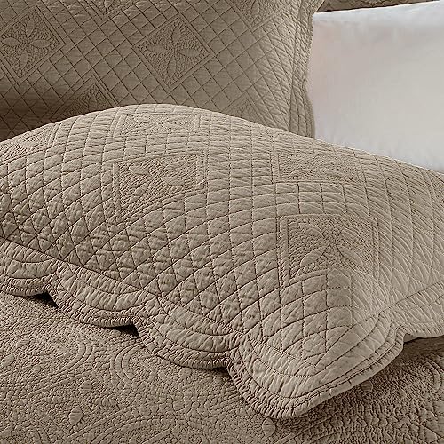 Calla Angel Sage Garden Luxury Pure Cotton Matelasse Quilted Pillow Sham, Standard, 20x26, Coffee - color: Coffee, size: Standard