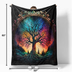 Tree of Life Throw Blanket Soft All Season Fleece Blanket Sofa Bed Lightweight Blanket Print Cute Stuff for Men and Lovers Super Soft and Comfortable Warm Flannel Throw Blanket Sofa 50"x60"