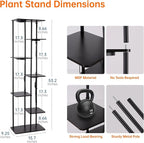 Bstrip Plant Stand Indoor with Grow Lights, 7-Tier Flower Rack, 5-Pack Full Spectrum Lights with Timer, Corner Plant Stand for Indoor Plants, 53" Tall Rectangular Stand for Living Room