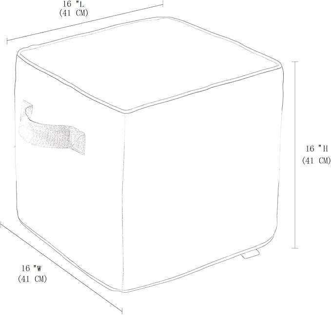 QILLOWAY Indoor/Outdoor Inflatable Stool, Ottoman Pouf Cube 16",All Weather Foot Rest for Camping or Home (Sand/Beige/Camel)