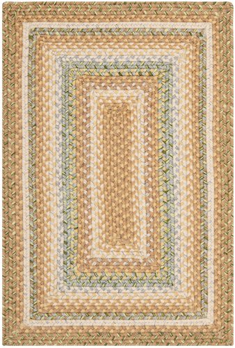 SAFAVIEH Washable Rug Outdoor Braided Collection - 2' x 3', Tan & Multi, Handmade & Reversible, Non-Shedding & Easy to Clean, Ideal for Entryway, Patio, Kitchen, Mudroom, Front Door (BRD314A) - color: Tan/Multi, size: 2' x 3' (Rectangular)