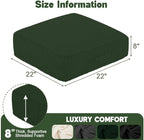 Floor Pillow for Adults, 8" Square Floor Cushions with Washable Cover, Large Corduroy Meditation Pillow, 22 inches Tatami Seat with Handle for Living Room or Yoga, Green