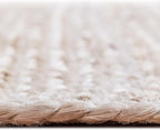 Unique Loom Braided Jute Collection Area Rug - Dhaka (5' 1" Round, White)