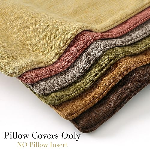 HPUK Linen Throw Pillow Covers Pack of 2, 18x18 Inch Accent Cushion Covers for Living Room, Bedroom, Decorative Solid Color Pillow Covers for Couch, Sofa, Chair, Coral - color: Coral-2pack, size: 18" x 18" (Pack of 2)