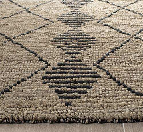 SAFAVIEH Bohemian Collection 5' x 8' Beige / Black BOH703Z Handmade Moroccan Tribal Jute Area Rug - size: 5' x 8' (Rectangular)