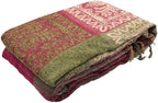 AIVIA Boho Sofa Couch Throw Blanket Slipcover, Bed Recliner Chair Throws Sofa Cover Colorful Chenille Woven Bohemian Decor - Large Oversized 87" x 103" Green Wine Red