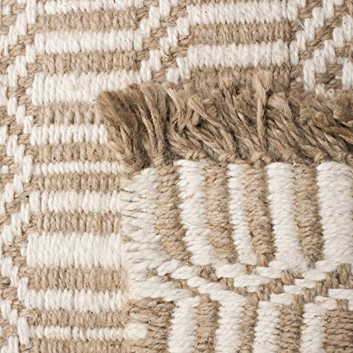 SAFAVIEH Natural Fiber Collection Area Rug - 5' x 8', Natural & Ivory, Handmade Boho Farmhouse Fringe Jute, Ideal for High Traffic Areas in Living Room, Bedroom (NF184A) - size: 5' x 8' (Rectangular)