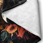 Celestial Sun Moon Flannel Blanket Boho Mid Century Day and Night Throw Blanket Farmhouse Colorfl Sunflower Throw Blanket Bed Blanket Yellow Flowers Plush Blanket for Bedroom Decor 30"x40"