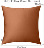 Thmyo 4-Pack 100% Cotton Comfortable Solid Decorative Throw Pillow Case, Square Cushion Cover Pillowcase Sublimation Blank Pillow Covers DIY Throw Pillowcase for Sofa(20x20 inch/ 50x50cm,Rust)