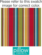 Pillow Perfect Stripe Indoor/Outdoor Accent Throw Pillow, Plush Fill, Weather, and Fade Resistant, Large Throw - 18.5" x 18.5", Red/Blue Westport, 2 Count