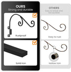 Swivel Plant Hangers Outdoor: 16 Inch Bird Feeder Plant Hanger Metal Wall Mount Hanging Plant Brackets Indoor Wall Hooks Outdoor for Hanging Baskets, Wind Chimes, Lanterns, Flower Pots, Black