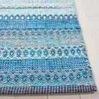 SAFAVIEH Montauk Collection Accent Rug - 3' x 5', Grey & Blue, Handmade Flat Weave Boho Stripe Cotton, Ideal for High Traffic Areas in Entryway, Living Room, Bedroom (MTK851G) - color: Grey/Blue, size: 3' x 5' (Rectangular)