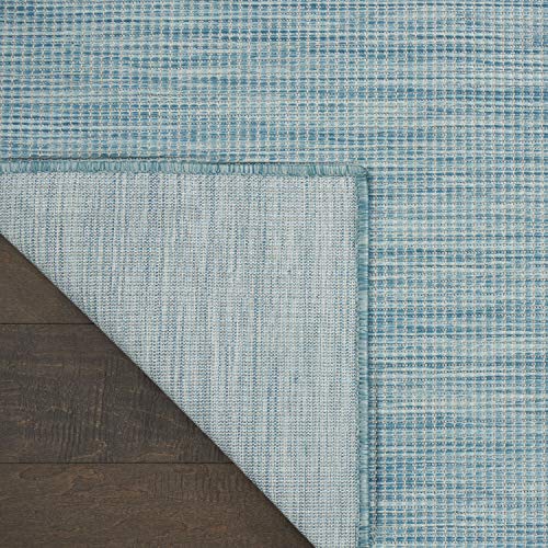 Nourison Home Positano Aqua 2'2" x 10' Area Rug - Easy Clean, Non Shedding, Bed Room, Living Room, Dining Room, Kitchen (10' Runner) - color: Aqua, size: 2'2" x 10' (Runner)