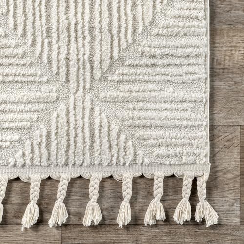 Nuloom Kerry Cream, 7'10" x 10', Geometric, Soft and Cozy, High Traffic, Stain Resistant, Easy Clean, Durable Area Rug for Bedroom, Living Room, Dining Space, Den, Foyer, Entryway - color: Kerry Cream, size: 7'10" x 10' (Rectangular)