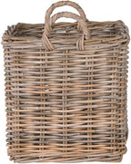 Kouboo Kobo Square Rattan Decorative Storage Basket and Planter, Medium Size, Gray