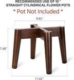 Mkono Plant Stand Mid-Century Modern Plant Stand Indoor (Plant and Pot NOT Included) Flower Pot Holder Home Decor, Dark Brown