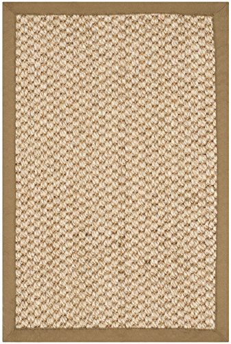 SAFAVIEH Area Rug 2x3 - Natural Fiber Collection - Natural Brown, Sisal, Woven Design with Border (NF525B) - color: Natural, size: 2' x 3' (Rectangular)