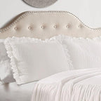 Lush Decor Ruffle Skirt Bedspread Set - 3-Piece Luxurious Farmhouse Bedding - Elegant Ruffle Detail - Timeless Style - Soft Lightweight Sheets - Full, Neutral