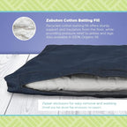 Zabuton Meditation Cushion for Workout - Supportive Yoga Floor Seat Cushion for Comfort & Posture Support - Natural Washable Cotton Fill kneeling Pad - Made in USA - Premium 32x26x3, Natural