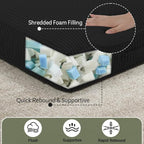 Floor Pillow for Adults, 4" Square Floor Cushions with Washable Cover, Large Corduroy Meditation Pillow, 24 inches Tatami Seat with Handle for Living Room or Yoga, Black
