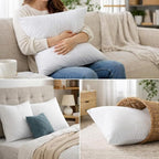 Qeils 18 x 18 Pillow Inserts Set of 2 White Throw Pillow Inserts with Soft Polyester Cover - Rectangle Square Interior Sofa Pillow Inserts Decorative Pillow Insert White Couch Pillow