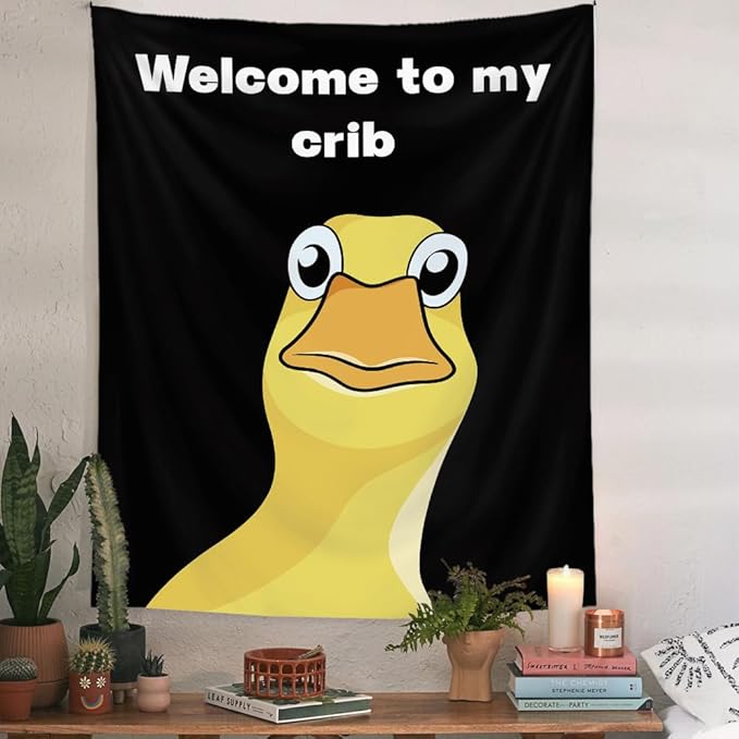Jhdstore Funny Tapestries Welcome To My Crib Flag Funny Tapestry 3x4Ft Indoor Outdoor Wall Art Tapestry for Bedroom Teens Room Decoration Living Room Bedroom Decorations Cool Stuff for Your Room