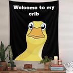 Jhdstore Funny Tapestries Welcome To My Crib Flag Funny Tapestry 3x4Ft Indoor Outdoor Wall Art Tapestry for Bedroom Teens Room Decoration Living Room Bedroom Decorations Cool Stuff for Your Room