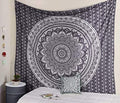 Popular Handicrafts Tapestry Wall Hanging Hippie Ombre Mandala Bohemian Hippy Metallic Intricate Indian Tapestries Bedspread 54 x 82 Inches (140cm x 210 cm) Silver & Grey - color: Grey and Silver, size: 82"L x 54"W