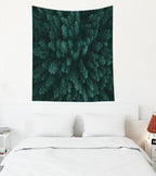 EMMTEEY Green Forest Tapestry Pine Tree Evergreen Fir Forest Forest Mens Tapestry 50X60 Vertical Wall Art Christmas Party Decoration Living Room Wall Decor
