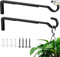 10 Inch 2 Pack Black Heavy Duty Outdoor Plant Hangers, Iron Hanging Plant Brackets for Hanging Plants Outside, Metal Plant Hooks Plant Wall Hooks for Hanging Lantern, Bird Feeder