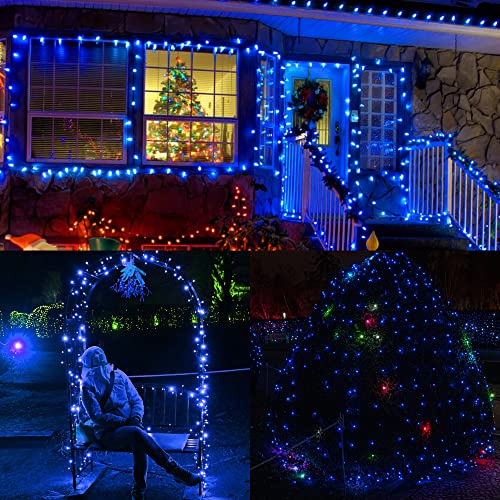 LJLNION Christmas String Lights, 150 Count 33 FT Incandescent Mini Green Wire Fairy Light, 120V UL Certified Connectable Xmas Tree Lights for Patio, Holiday, Party, Outdoor Indoor Decoration, Blue - color: Blue