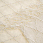 BATTILO HOME Large Cream Throw Blanket with Fringe, End of Bed Throw Blankets White,Spring Throw Blanket for Couch Sofa Indoor Outdoor, 52"x80"