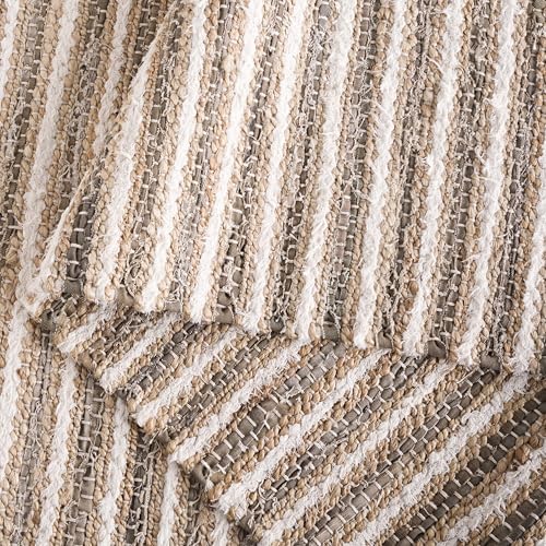 SAFAVIEH Cape Cod Collection Area Rug - 6' Round, Natural/Green, Geometric Design, Ideal for High Traffic Areas in Living Room, Bedroom, Dining (CAP151Y) - color: Natural/Green, size: 6' (Round)