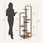 10 Tier Plant Stand Indoor, Tiered Corner Plant Shelf Flower Stand for Living Room, Balcony, Patio, Garden, Rustic Brown