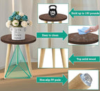 14IN Tall Plant Stand Holder for Indoor Planters, Mid Century Small Round Wood Table for Living Room Corner Floor