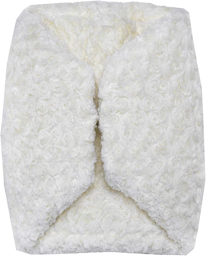Unstuffed Pouf Ottoman Cover Handmade Footstool Ottoman Storage Solution Floor Pouf Footrest Cushion 20x12 Inches for Living Room Wedding Ivory
